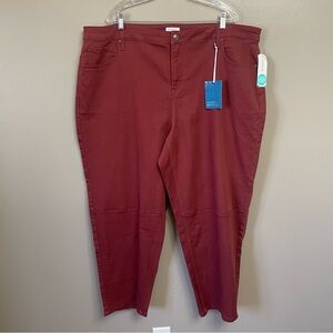 NWT Market & Spruce women’s 24W Ruth easy twill barrel burgundy